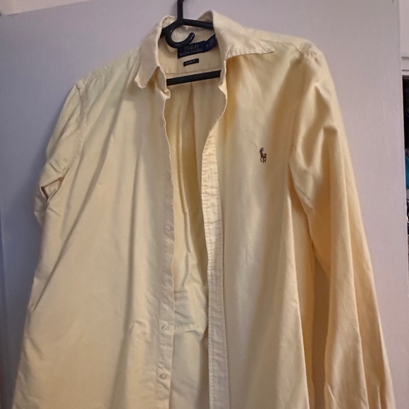 Men’s Regular Fit Ralph Lauren Oxford Yellow Shirt Size Medium - Picture 1 of 3
